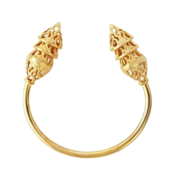 Isharya Filigree Spoke Triple Cone Gold Bracelet - Picture 2 of 13